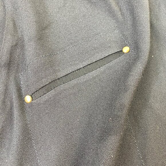 Rebecca Taylor Black Sleeveless Womens Blouse Zipper Front Faux Pockets Size 4 - Picture 5 of 6